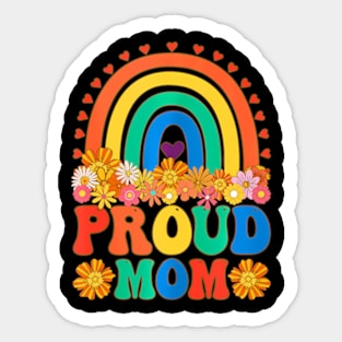 Proud Mom Groovy LGBTQ Mom Sticker